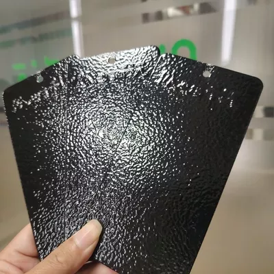 Rivers textured black powder coating samples